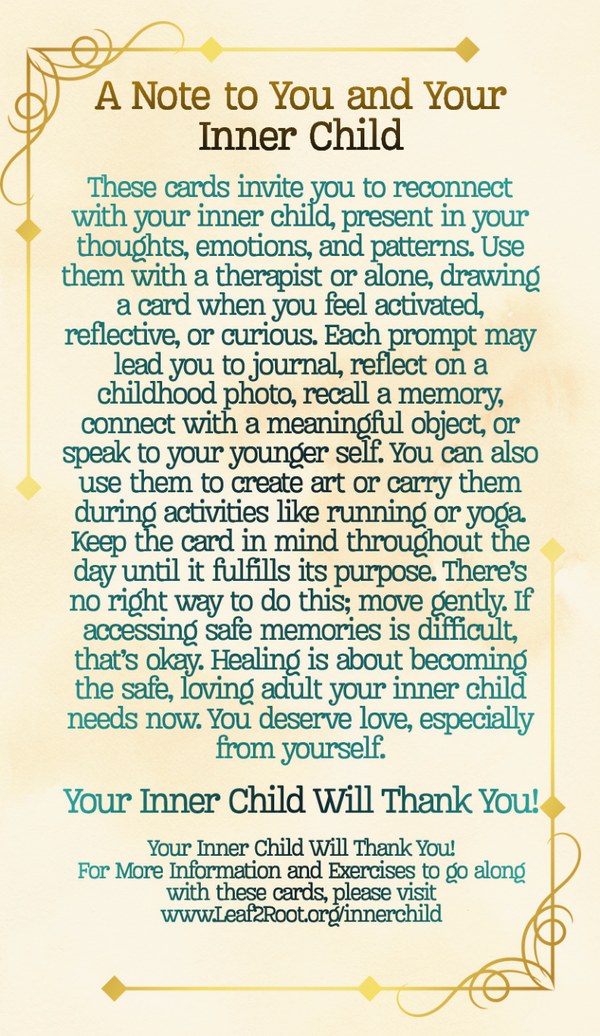 Grounding card from Healing The Child Within